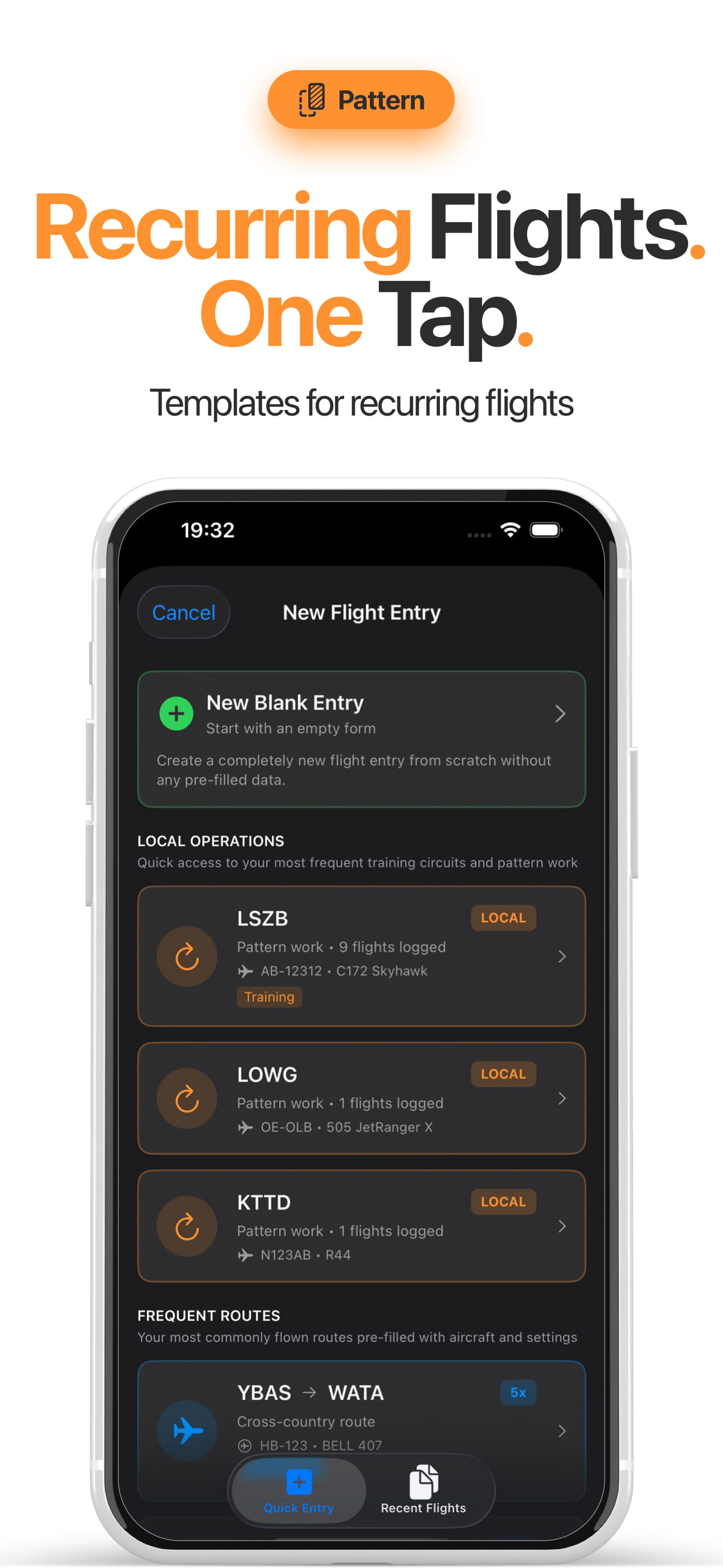 New flight with autofill patterns